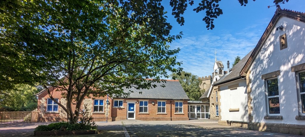 view of the rear of th school
